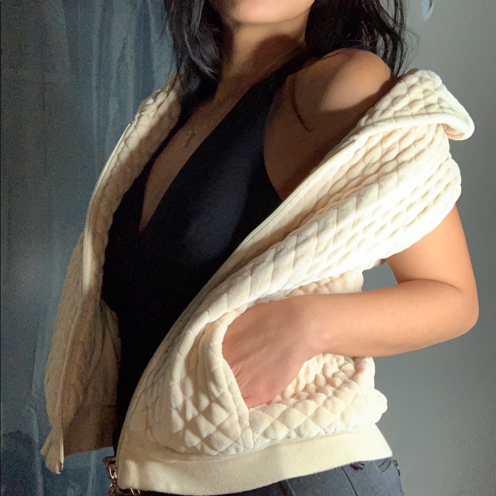 Vintage cream quilted vest